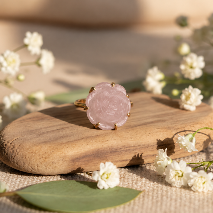 Pink Daisy Flower Ring WearZing - Crystal Jewelry Store in India