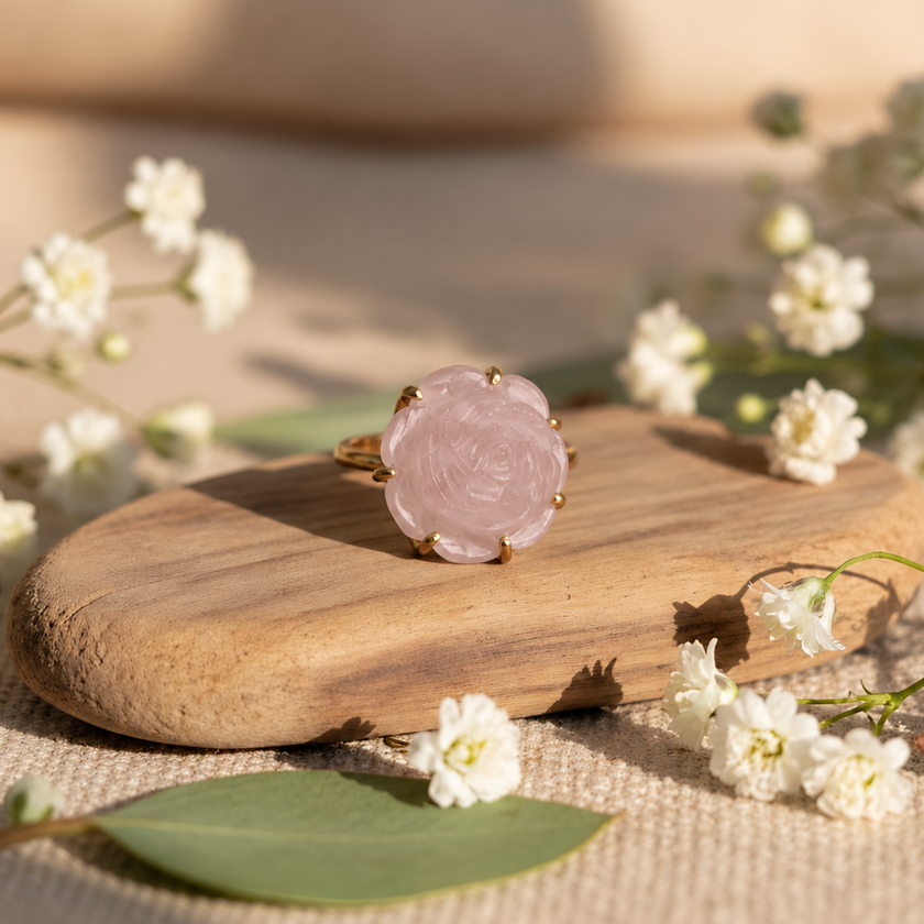 Pink Daisy Flower Ring WearZing - Crystal Jewelry Store in India