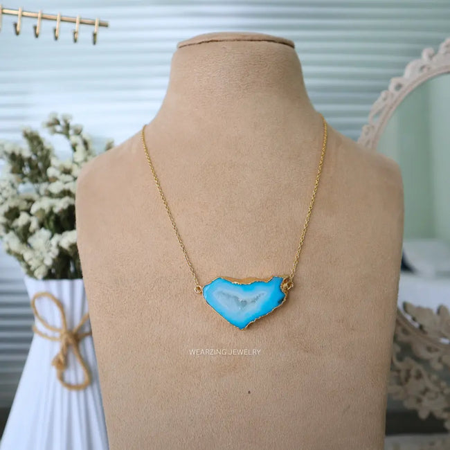Druzy Daze Statement Pendant - Blue WearZing - Crystal Jewelry Store in India