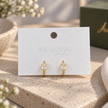 Baguette Cut Gold Earrings