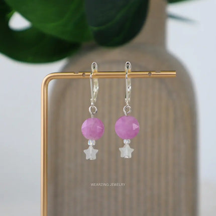 Kunzite Star Silver Drops WearZing - Crystal Jewelry Store in India