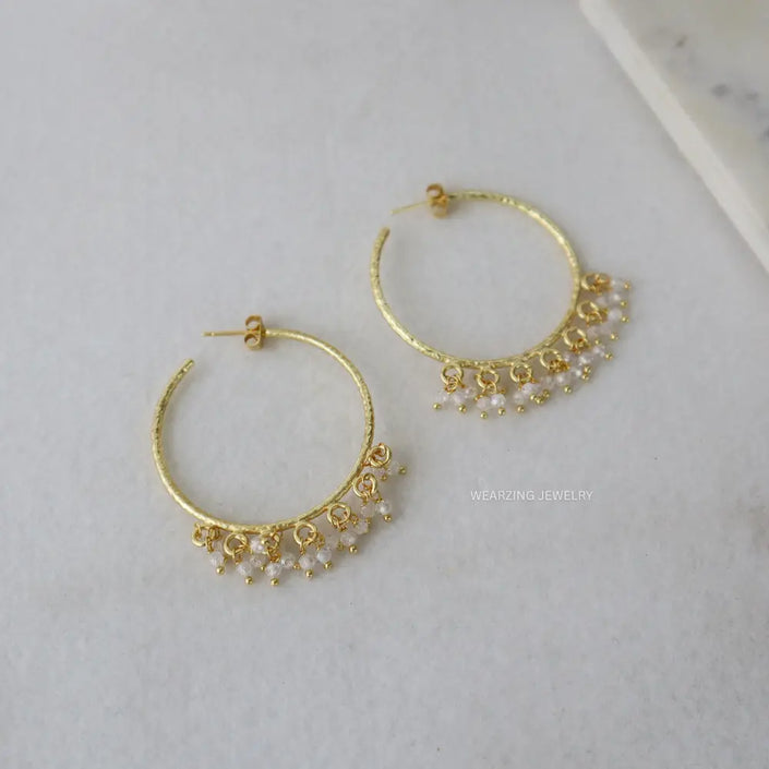 Clear Bead Mega Hoops WearZing - Crystal Jewelry Store in India