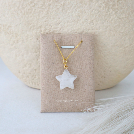 Moonstone Star Pendant - Gold