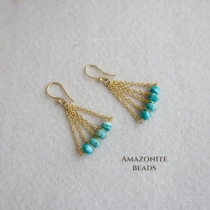 Amazonite Sway Earrings WearZing - Crystal Jewelry Store in India