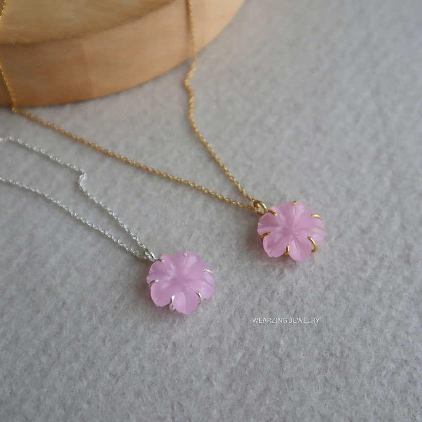 Pink Daisy Flower Pendant