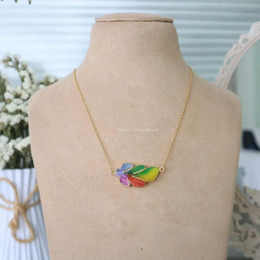 Mutli Shade Leaf Pendant WearZing - Crystal Jewelry Store in India