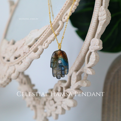 Celestial Hamsa Pendant
