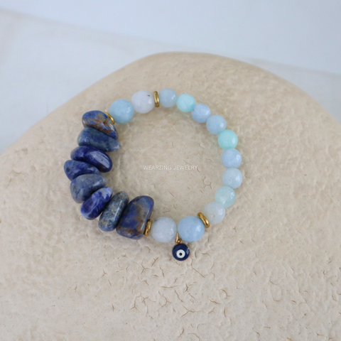 Crisp Blue Bead Bracelet WearZing - Crystal Jewelry Store in India