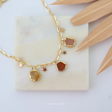 Triple Crystal Neckpiece
