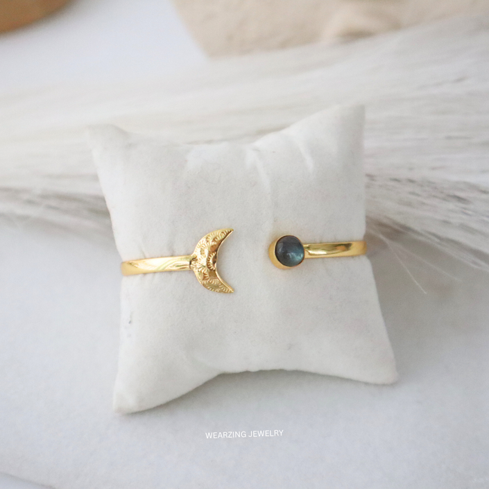 Labradorite Moon Cuff