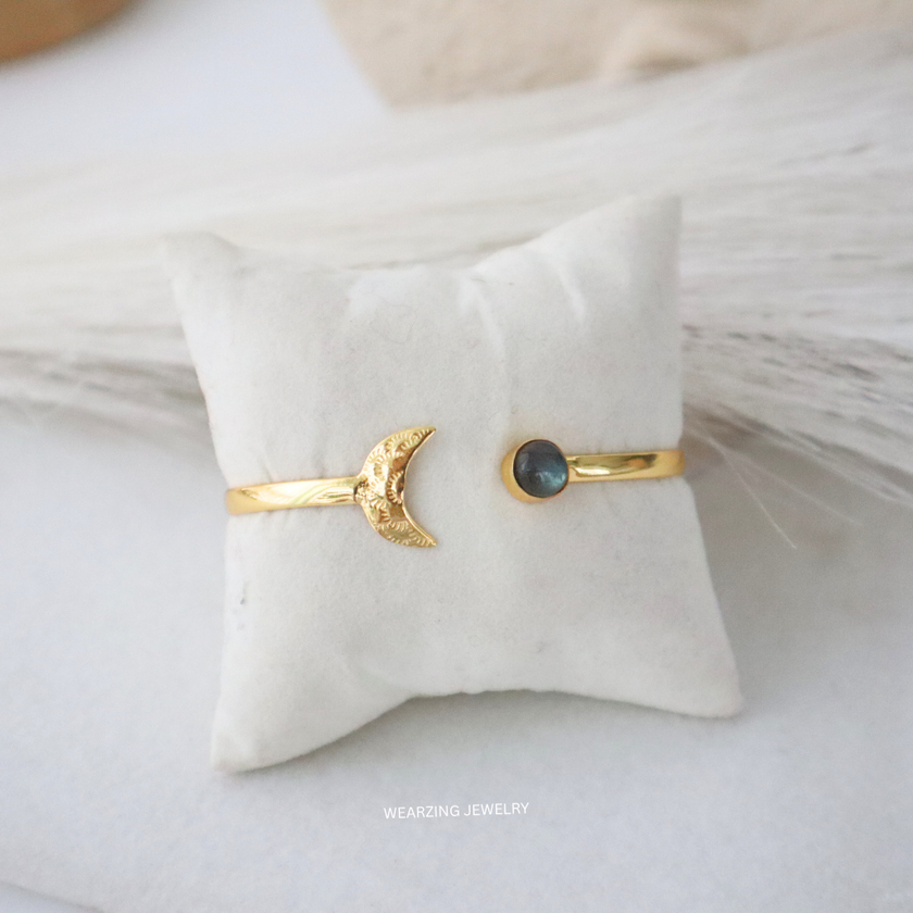 Labradorite Moon Cuff
