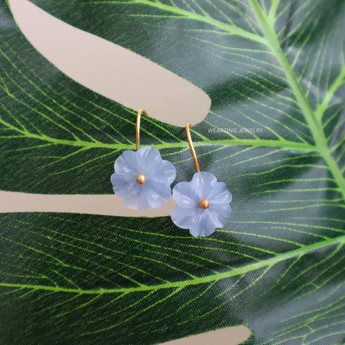 Blue Daisy Drop Earrings WearZing - Crystal Jewelry Store in India