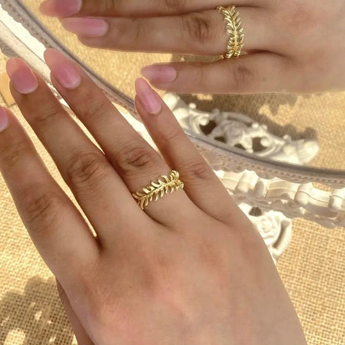 Leaf Love Ring Band WearZing - Crystal Jewelry Store in India