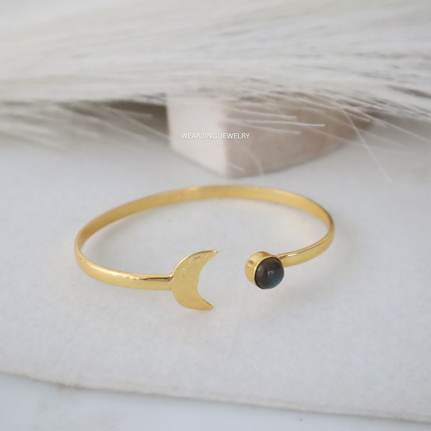 Labradorite Moon Cuff