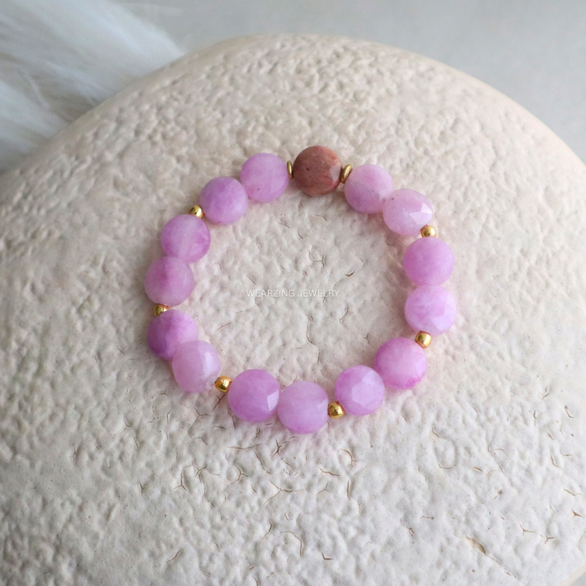 Kunzite Disc Bead Bracelet WearZing - Crystal Jewelry Store in India