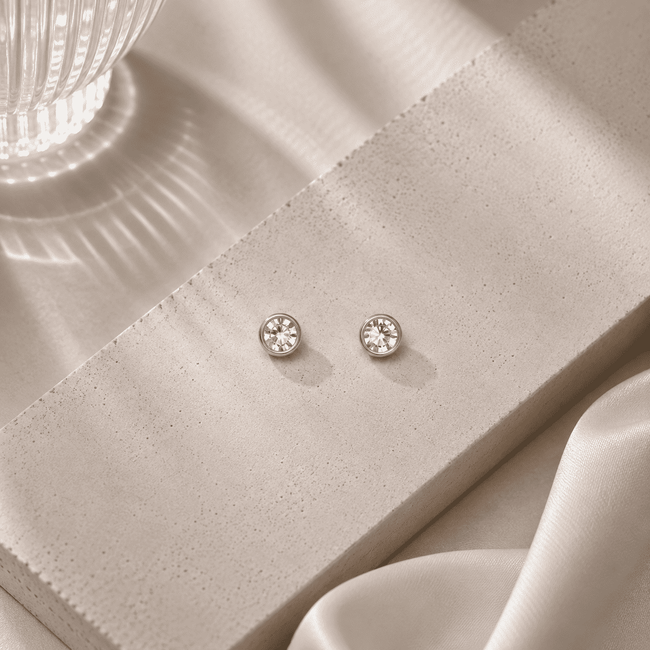 Minimalist Bezel Stud WearZing - Crystal Jewelry Store in India
