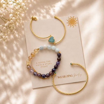 Abundance & Balance Set of 3 Bracelet WearZing - Crystal Jewelry Store in India