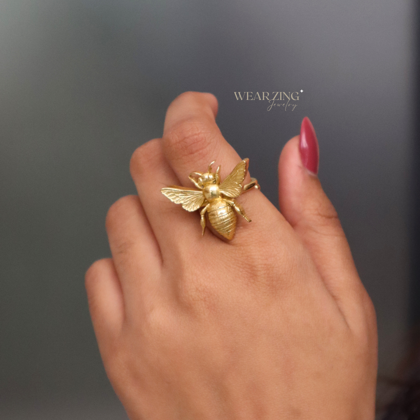 Honeybee Statement Ring WearZing - Crystal Jewelry Store in India
