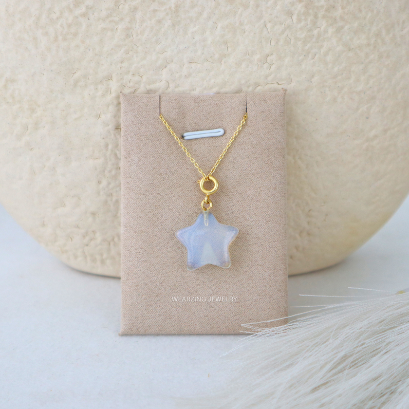 Opalite Star Pendant - Gold