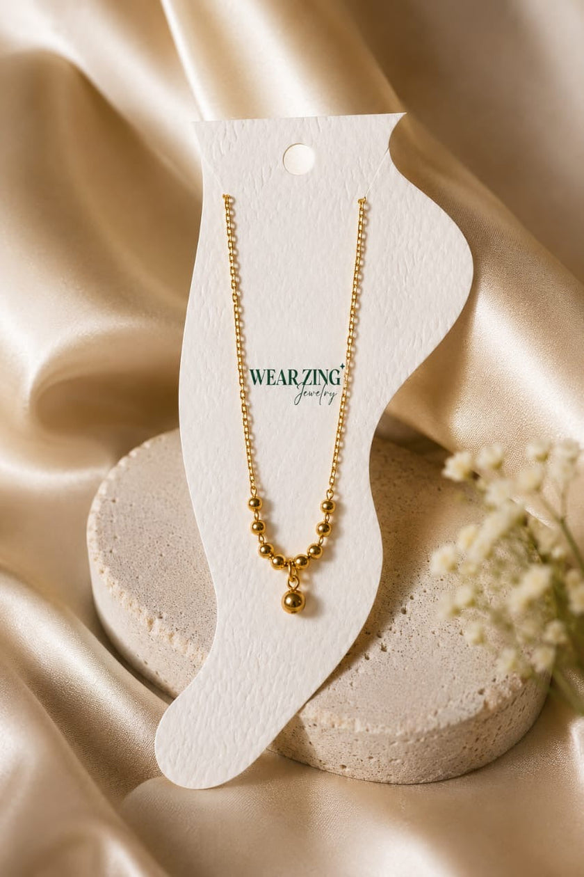 Gold Ball Sleek Anklet WearZing - Crystal Jewelry Store in India