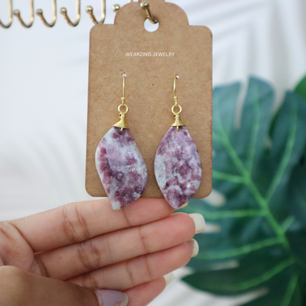 Lepidolite Curvy Drops