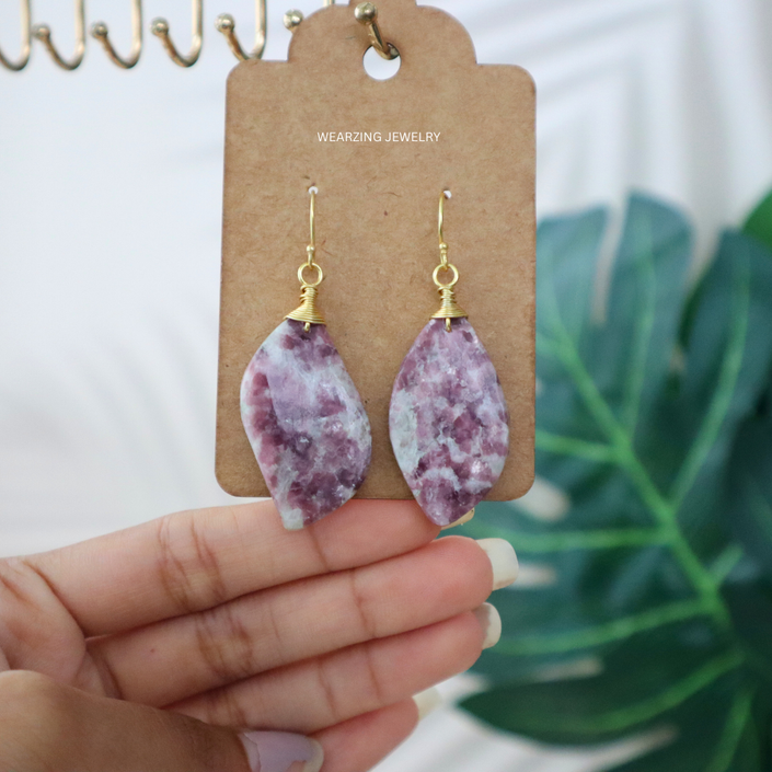 Lepidolite Curvy Drops