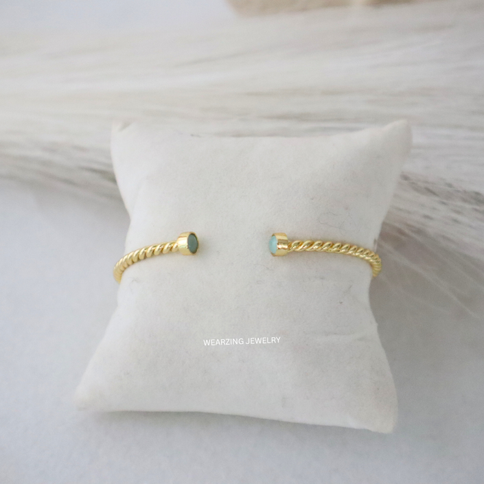 Amazonite Twist Cuff