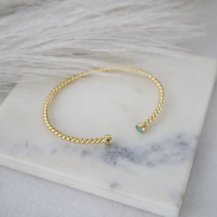 Amazonite Twist Cuff