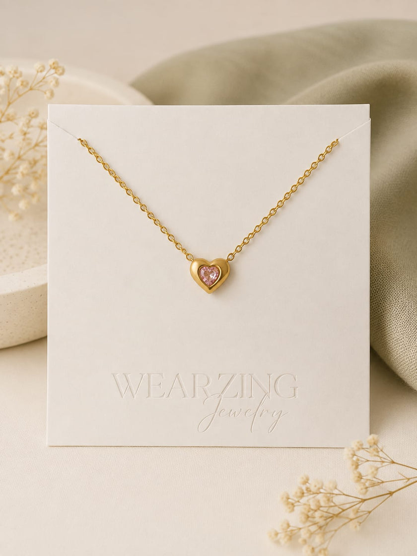 Blush Heart Pendant WearZing - Crystal Jewelry Store in India