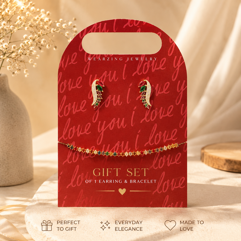 Bracelet & Earring Festive Gift Combo WearZing - Crystal Jewelry Store in India