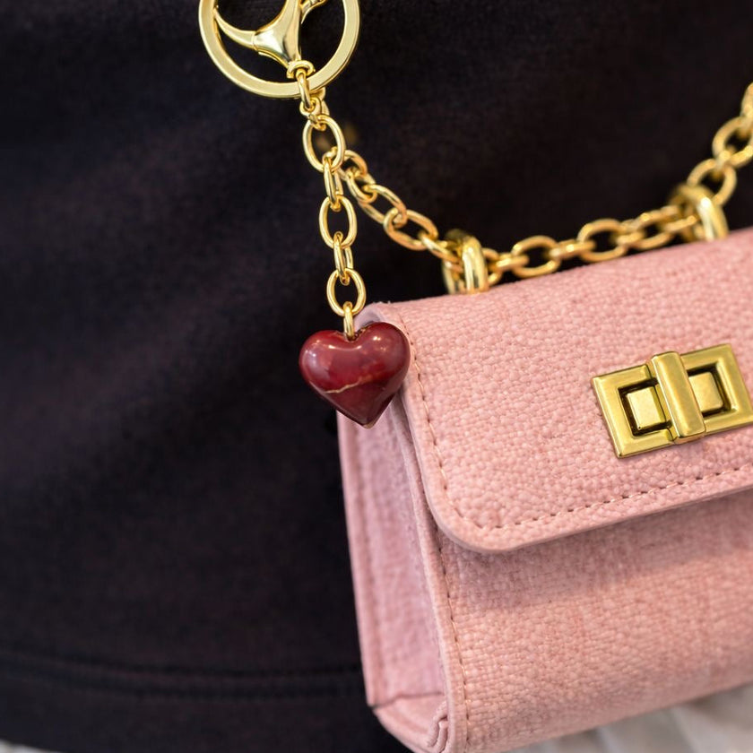 Red Jasper Heart Throb Bagcharm