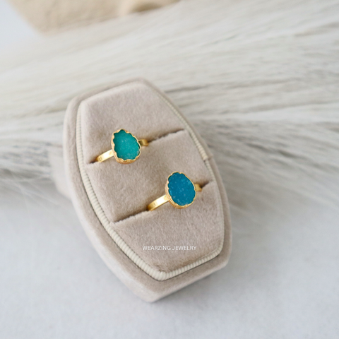 Druzy Oval Ring
