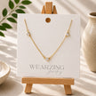 Trio Crystal Heart Station Necklace