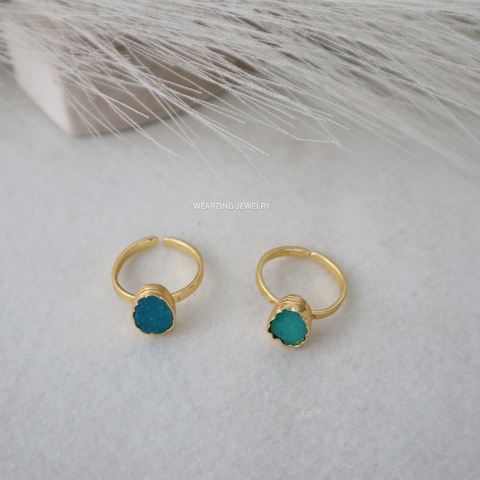 Druzy Oval Ring