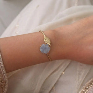 Blue Daisy Leaf Bracelet WearZing - Crystal Jewelry Store in India