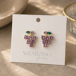 Amethyst Grape Cluster Earrings WearZing - Crystal Jewelry Store in India