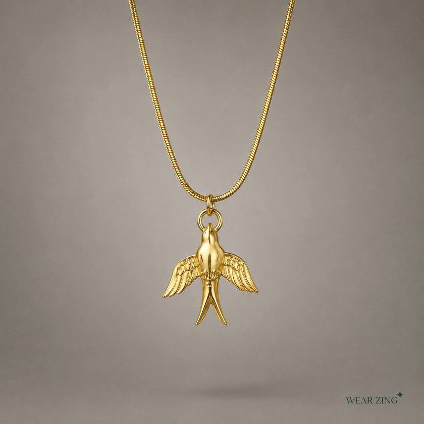 Golden Swallow Pendant WearZing - Crystal Jewelry Store in India