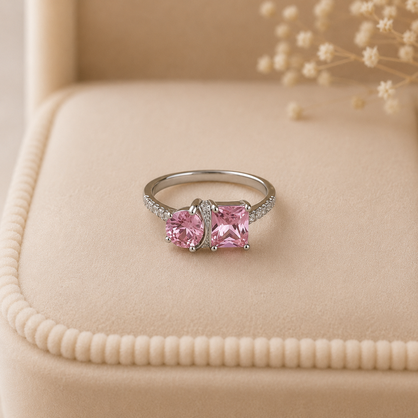 Pastel Duo Ring WearZing - Crystal Jewelry Store in India