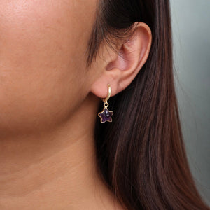 Amethyst Star Huggies WearZing - Crystal Jewelry Store in India