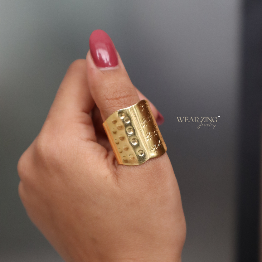 Sun & Bead Wave Ring WearZing - Crystal Jewelry Store in India