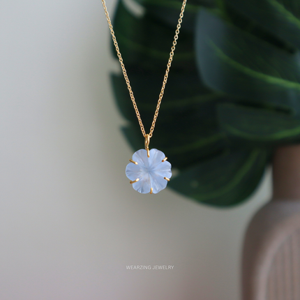 Blue Daisy Flower Pendant