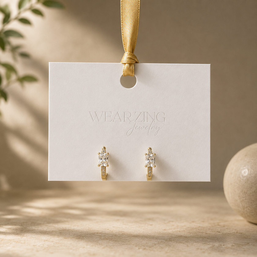 Dainty Halo Huggie Earrings WearZing - Crystal Jewelry Store in India