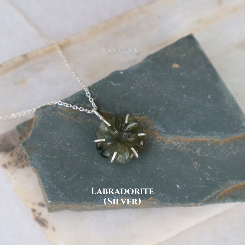Flower Craved Pendant (Limited Pcs) WearZing - Crystal Jewelry Store in India