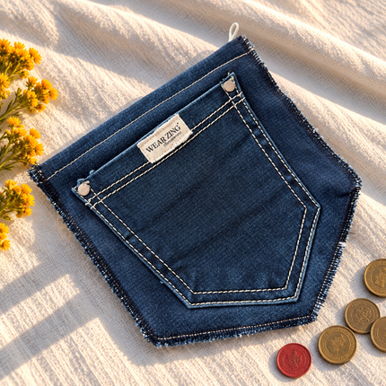 Raw Hem Denim Pouch WearZing - Crystal Jewelry Store in India