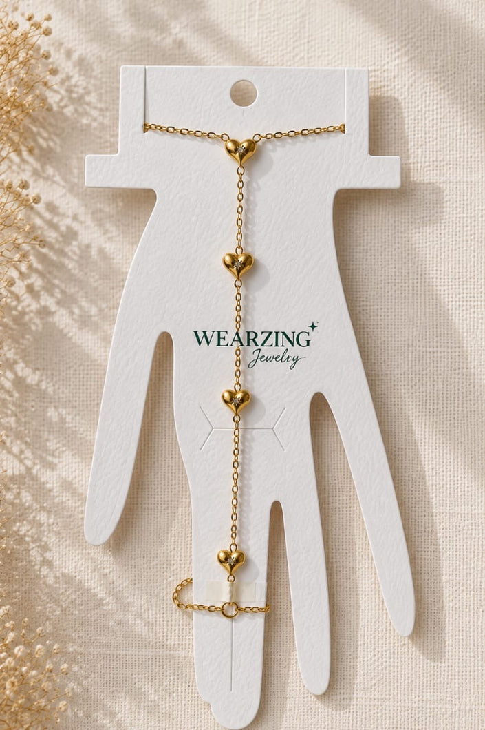 Heart Line Hand Chain WearZing - Crystal Jewelry Store in India