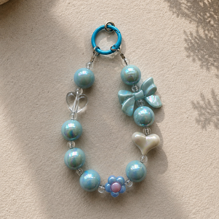 Beaded Bow Bag Charm – Pastel Blue WearZing - Crystal Jewelry Store in India