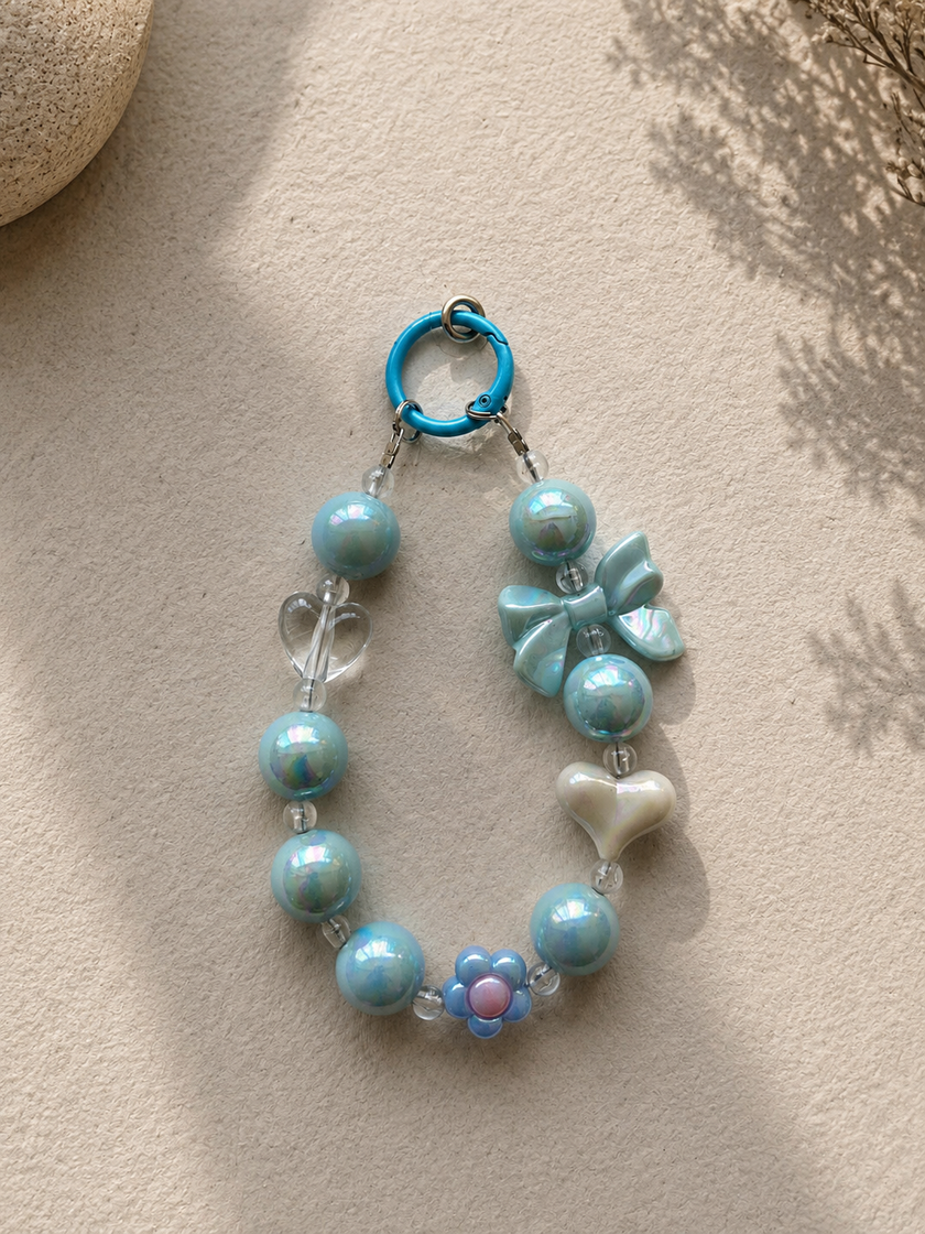 Beaded Bow Bag Charm – Pastel Blue WearZing - Crystal Jewelry Store in India