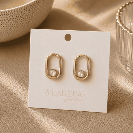 Hollow Oval  Huggies WearZing - Crystal Jewelry Store in India