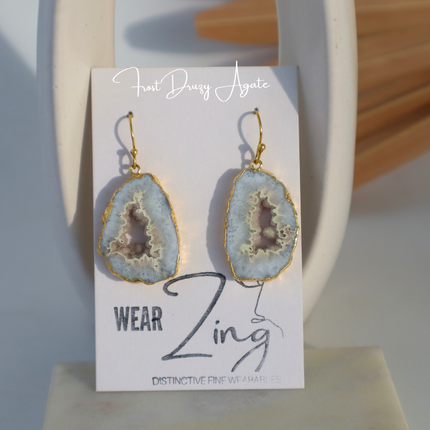 Frosty Agate Loop Earrings