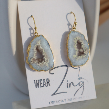 Frosty Agate Loop Earrings